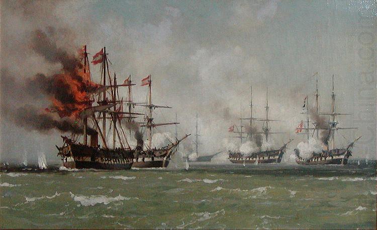 Johan Carl Neumann Det ostrigske flagskib china oil painting image